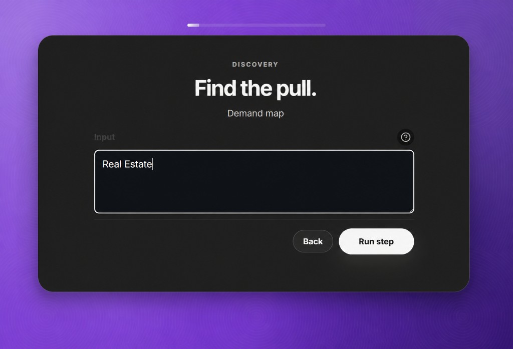 Find the pull: demand map discovery input